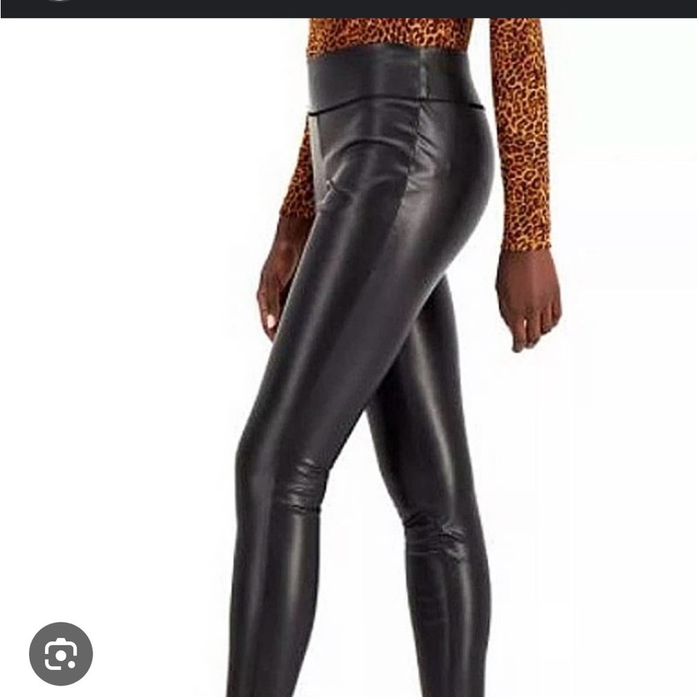 INC International Concepts Black Leather Leggings